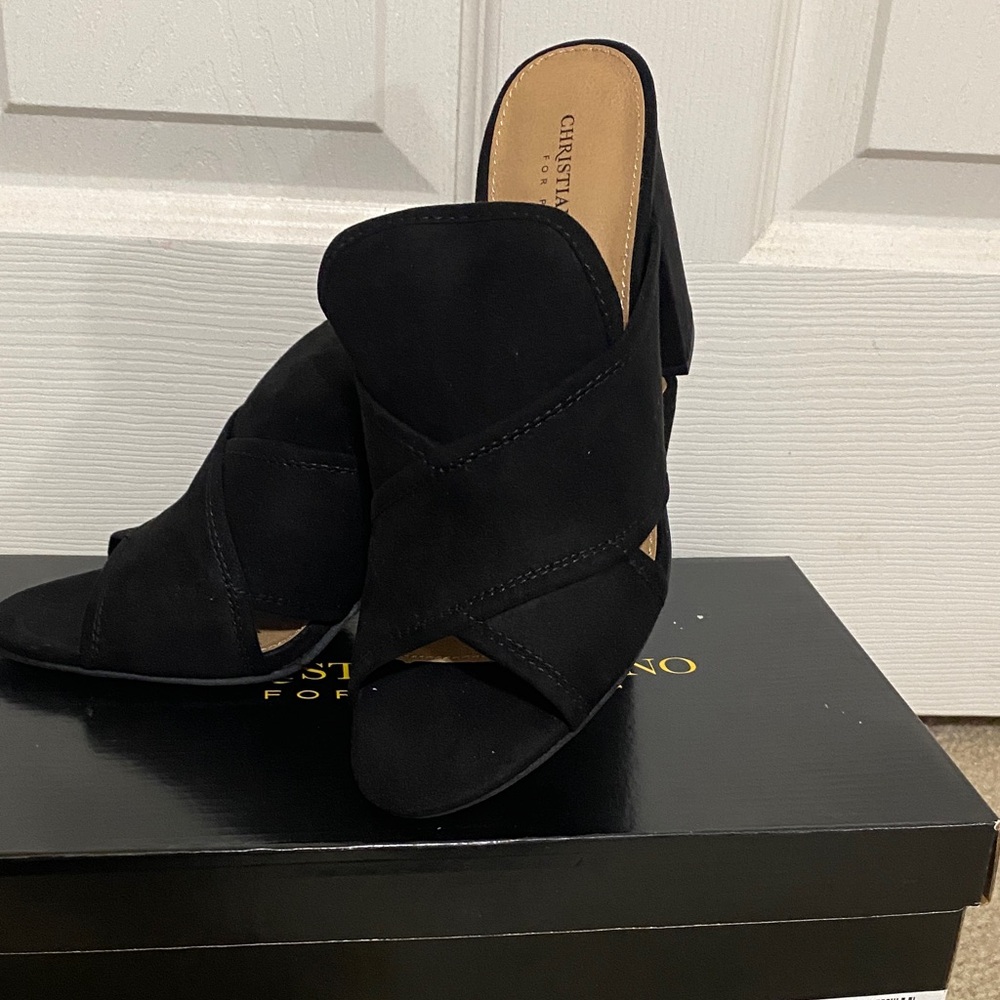 Christian Siriano Black Mules
